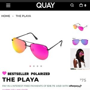 QUAY The Playa polarized sunglasses pink